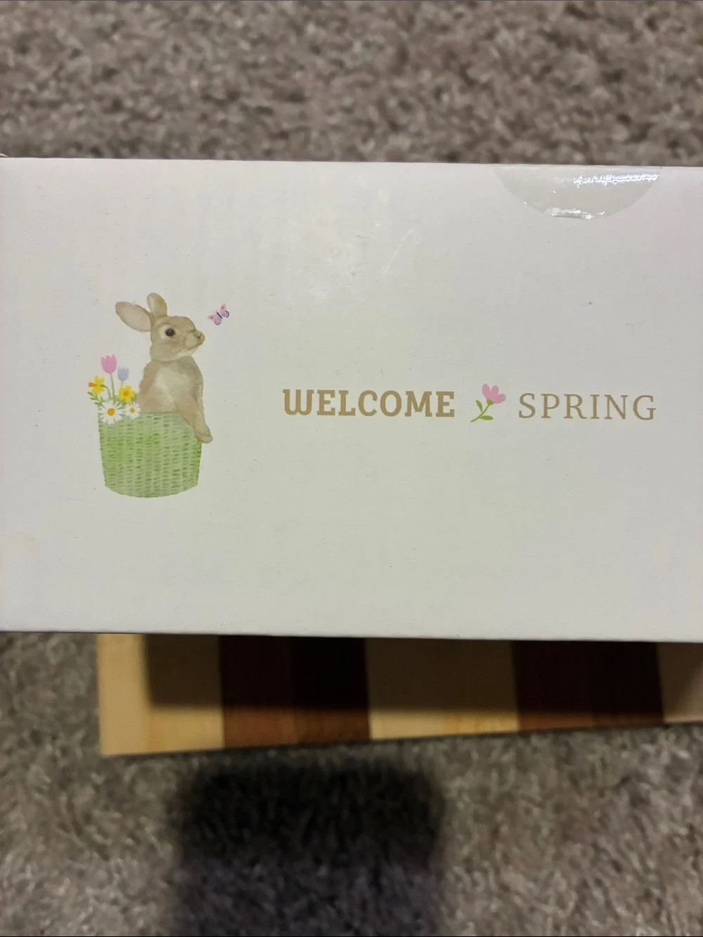 Cute White Lamb Figurine Set with Pink and Yellow Flowers